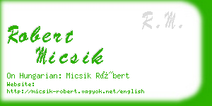 robert micsik business card